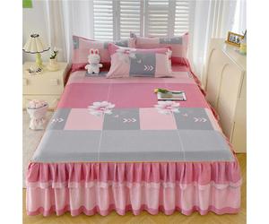 1 Pièce Jupe De Lit De Style Moderne En Textile D'accueil Avec Impression Colorée Active Multiple, Tissu Épais Brossé Doux Et Chaud, Résistant À La Décoloration, À L'anti-boulochage Et Au Rétrécisseme