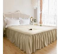 1 pièce Jupe de lit, Linge de lit, Drap-housse doux et respirant avec ourlet volant et bande élastique, Sommeil confortable, Léger et élégant, Texture douce comme un nuage, Convient aux lits simples, 