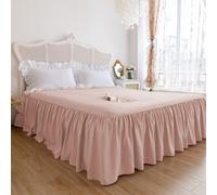 1 pièce Jupe de lit, Linge de lit, Drap-housse doux et respirant avec ourlet volant et bande élastique, Sommeil confortable, Léger et élégant, Texture douce comme un nuage, Convient aux lits simples, 