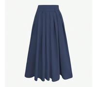 1 pièce Jupe élégante à taille plissée de couleur unie, convenant pour le trajet domicile-travail L,M,S,XLUnicoloreTissu tissé