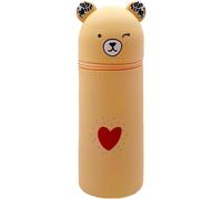 1 Pièce Kawaii Étui École 2 En 1 En Silicone Souple, 18.5 * 6.5 Cm Porte - Stylos De Table, Thème Animaux Trousse Pour Legami Stylo Fermeture À Glissière, Crayons Crayons Stylos(Ours,F)