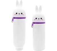 1 Pièce Kawaii Étui École 2 En 1 En Silicone Souple, 18.5 * 6.5 Cm Porte - Stylos De Table, Thème Animaux Trousse Pour Legami Stylo Fermeture À Glissière, Crayons Crayons Stylos (Lapin)