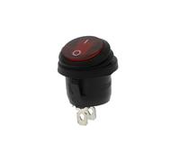 1 pièce KCD1 2/3 broches ON/OFF SPST interrupteur à bascule étanche lumière LED de voiture rond rouge 12 V/220 V(Red,2Pin No lights)