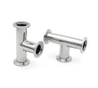 1 pièce KF Vacuum Equal Tee KF16 KF25 KF40 KF50 304 en acier inoxydable 304 avec bride de serrage pour tuyau (KF25)