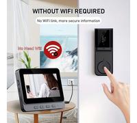 1 pièce Kit de caméra de sonnette vidéo HD sans fil - Écran IPS de 4,3 pouces, vision nocturne, interphone bidirectionnel, détection de mouvement, résistant aux intempéries, alimenté par batterie, san