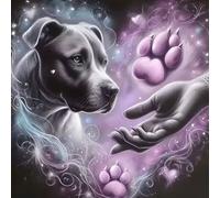 1 pièce Kit de peinture de diamant 5D Sauvetage du chien errant en forme de cœur, ensemble d'artisanat de mosaïque à thème animal avec perçage rond complet, peinture de diamant haute définition, DIY p