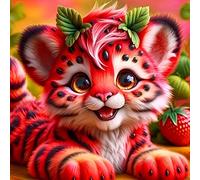 1 pièce Kit de peinture de diamant, peinture de diamant ronde DIY, art et artisanat de forage complet, convient pour la décoration murale de la maison, cadeau 40*40,30*30,20*20Animal,Cartoon,Fruits & 