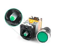 1 pièce/LA38-11DN/LA38-11BN Interrupteur à bouton-poussoir de 22 mm 1NO/1NC/1NO1NC LED Lumière Bouton poussoir momentané/verrouillage Interrupteur Strat d'alimentation (bouton jaune, 1NO1NC