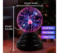 1 pièce Lampe boule de plasma pratique, effet de lumière fluide, illuminez votre espace. La technologie plasma unique crée un effet de rêve comme si vous étiez sous un ciel étoilé 4 pièces,2 pièces,1 
