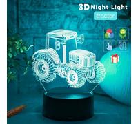 1 pièce Lampe de nuit à illusion 3D de tracteur moderne, lampe LED mini multicolore, contrôle tactile, alimentée par USB, convient à divers types de pièces, décoration de bureau - idéal pour la décora
