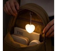 1 pièce Lampe de nuit rechargeable à capteur tactile en forme de cœur/ronde, porte-clés lumineux, éclairage de sac à dos, décoration lumineuse, cadeau de fête, accessoire de sac à dos, cadeau attentio