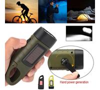 1 pièce Lampe de poche LED à manivelle solaire rechargeable, équipement de survie à alimentation autonome, torche dynamo pour la pêche, la navigation de plaisance et la randonnée jaune,vert,noir,Charg