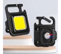 1 pièce Lampe de poche LED rechargeable de type C en aluminium, mini, multifonction, 300mAh, 4 vitesses réglables, avec crochet, support magnétique, ouvre-bouteille, pour le camping, la pêche, l'éclai