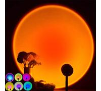 1 pièce Lampe de projection arc-en-ciel coucher de soleil, lumière d'ambiance de photographie pour décoration de la maison 7 lumières colorées,couleur du coucher du soleil,clair de lune,Temporaire HS,