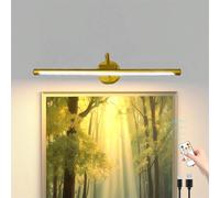 1 pièce Lampe d'image rechargeable et gradable avec télécommande, applique murale avec minuterie et mémoire, 3 températures de couleur, lampe à affichage LED pour cadres de tableaux de fléchettes (180