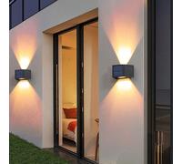 1 pièce Lampe murale de style minimaliste pour décoration intérieure/extérieure, villa, hôtel moderne, décoration d'automne, maison, extérieur, avec capteur de lumière solaire, batterie lithium 1200mA