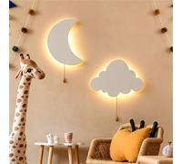 1 pièce Lampe murale nuage flottant, design autoportant ou mural, veilleuse suspendue à piles avec une lueur douce, installation facile pour la pépinière, la chambre à coucher, le salon - Cadeau de dé