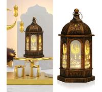 1 pièce Lanterne Décoration Ramadan Aïd Moubarak Décoration Bougie Led Lanterne Musulmane Islam Marocain Lampe suspendue Fête Décoration de table