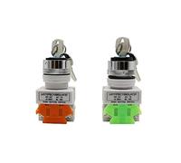 1 pièce LAY7 LAY37-11Y2 22 mm sélecteur de bouton de verrouillage rotatif 2 3 positions 1NO1NC 2NO avec 2 clés (couleur : 3 positions, taille : 1NO 1NC)(2 Position,1NO 1NC)