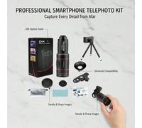 1 pièce Lentille auxiliaire de smartphone confortable 28X Lentille de télescope zoom haute définition Lentille de caméra externe portable à longue focale pour les concerts, les voyages, l'observation 