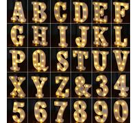 1 pièce Lettre blanche lumineuse de 26 lettres anglaises Lampe de nuit à LED, lettres lumineuses, pour mariage, anniversaire, fête, célébration, Noël ou décoration de la maison, Saint-Valentin, Fête d