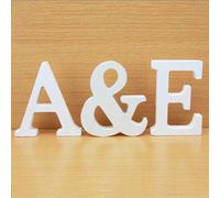 1 pièce Lettre décorative en bois blanc. Vous pouvez assembler différentes décorations de lettres anglaises pour les fêtes à tout moment afin de créer un cadeau fait main et une décoration créative po
