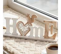 1 pièce Lettre décorative en bois "MAISON", décoration de maison créative en forme de cœur avec écureuil, convient pour le bureau, le salon et la chambre à coucher bois