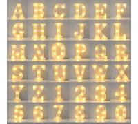 1 pièce Lettre lumineuse LED, Lumière en forme de lettre/chiffre/cœur, Lettre incrustée, Décoration de fête de fiançailles, Fête, Décoration de table de fête, Décoration de fête, Décoration d'annivers