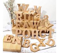 1 pièce Lettre majuscule anglaise en bois DIY, convient pour mariage, anniversaire, Halloween, décoration de la maison, mini-sculpture colorée DIY, meilleur choix L,M,S,A,B,C,D,E,F,G,H,I,J,K,N,0,P,Q,R