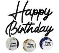 1 pièce Lettres en bois creux peintes en noir "Joyeux anniversaire", décoration vintage de pays pour fête d'anniversaire, toile de fond, accessoire photo Taille Unique,Couleur bois,Blancbois