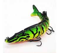 1 pièce Leurre de basse et de truite en forme de crayon multi-articulé, avec hameçons VMC/BKK, ensemble de leurres de surface réalistes pour la basse, leurre de surface à longue portée, convient pour