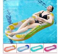 1 pièce Lit flottant gonflable en PVC, dossier gonflable pliable, chaise longue pour parc aquatique pour adultes, tapis flottant vert,bleu,couleur orange,Rose Rouge,Jaune citronPolychlorures de vinyle