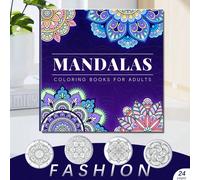 1 pièce Livre de coloriage mandala créatif amélioré, convient aux adultes et aux adolescents, avec un design simple et facile à comprendre, idéal pour se détendre. Design de relaxation simple et éléga