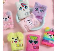 1 pièce Livre de poche mignon de mini licorne de dessin animé pour enfants. Carnet d'étudiant portable avec pression. rose rouge,licorne blanche,chiot jaune,agneau rose,chat violet,Ours en jupe coloré