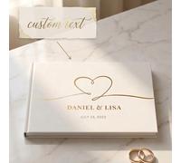 1 pièce Livre d'or de mariage personnalisé, couverture rigide premium, marquage à la feuille d'or de luxe, nom et date personnalisables, convient pour mariage/fiançailles/réception, souvenir éternel p