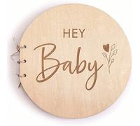 1 pièce Livre d'or, Livre d'or de baptême avec couverture en bois, Livre des visiteurs de douche, Livre de souvenirs de douche, Un cadeau pour les nouveaux parents et les mères en attente Taille Uniqu