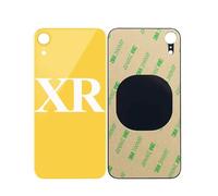1 pièce / lot de couvercle de batterie en verre pour iPhone XR - Boîtier arrière de rechange pour iPhone XR - Grand trou - Coque de porte arrière (jaune)
