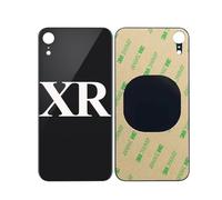 1 pièce / lot de couvercle de batterie en verre pour iPhone XR - Boîtier arrière de rechange pour iPhone XR - Grand trou - Noir