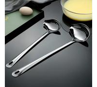 1 pièce Louche à sauce premium en acier inoxydable, cuillère inclinée, cuillère en forme de bec de canard, cuillère à sauce, louche à sauce de restaurant 2 pièces grande taille,1 pièce de petite taill