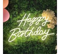 1 pièce Lumière LED Néon "Happy Birthday, Décoration murale pour fête, Décoration de chambre de maison ou de dortoir, Alimenté par USB, Convient pour thème de fête d'anniversaire 1 pièceABS