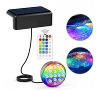 1 Pièce Lumière LED Submersible Énergie Solaire, Étanche RGB Multicolores LED Éclairage avec Télécommandes, Étanchéité IP68, Noir