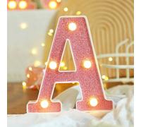 1 pièce Lumière rose décorative créative de 16 cm/6,3 po pour la maison, lumière de table d'intérieur avec chiffres de 0 à 9, lumière de lettre, lampe de lettre, décoration de mariage, décoration de d