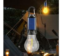 1 pièce Lumière solaire LED à filament de tungstène rechargeable, portable, pour l'extérieur, le jardin, le camping, la tente. Spot lumineux étanche IP65 d'urgence pour le camping, la maison, le jardi