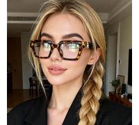 1 pièce Lunettes carrées transparentes à la mode, lunettes polyvalentes de style navette pour femmes, convenant pour le port quotidien, la photographie de rue, la lecture, l'écriture, les déplacements