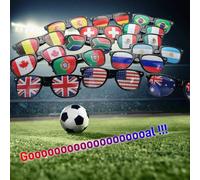 1 pièce Lunettes de mode à lentille en maille avec drapeau de pays de la Coupe du monde, lunettes de mode avec drapeau international des nations 2026 cousues, lunettes de supporter pour les supporters