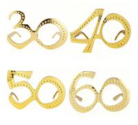 1 pièce Lunettes pour 30e, 40e, 50e, 60e anniversaire - Cadre numérique, accessoire amusant pour photomaton pour la décoration de la célébration du 60e anniversaire, faveurs pour la fête d'anniversair