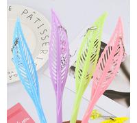 1 Piece Lytwtw's Stationery Cute Hollow Leaf Feather Pendant Creative School Office Supplies Gift Sweet Lovely Styling Gel Pen