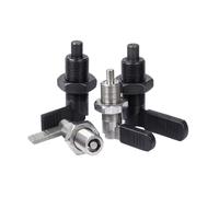 1 pièce M16 Goujon d'indexation à ressort télescopique de type auto-verrouillage à poignée en L, piston à bouton, diamètre de la tête du piston 6mm