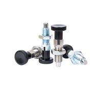 1 pièce M8 Goujon d'indexation de positionnement à ressort télescopique de type réinitialisation/auto-verrouillage, piston à bouton, longueur de la tête du piston 5mm
