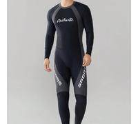1 pièce Maillot de bain une pièce pour homme, imprimé lettres de couleur unie, avec manches longues et pantalon. Haute élasticité, ajustement près du corps, avec rembourrage. Convient pour la plage, l